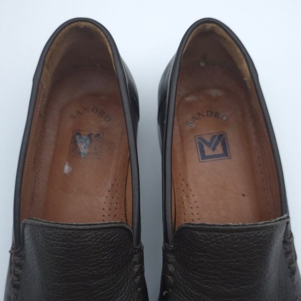 SANDRO MISTER Men's Brown Leather Loafers Shoes Size 9.5 D SPAIN🇪🇸MADE BRN-SY - Picture 12 of 13